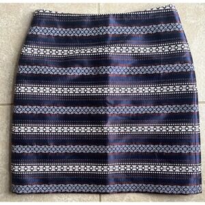 Ann Taylor Loft Skirt Womens Size 0 Striped Patterned Multicolor Short Straight